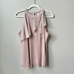 Nine West Pink Shimmer Top Women's Size L Large Going Out Top Y2K‎ Paris Hilton